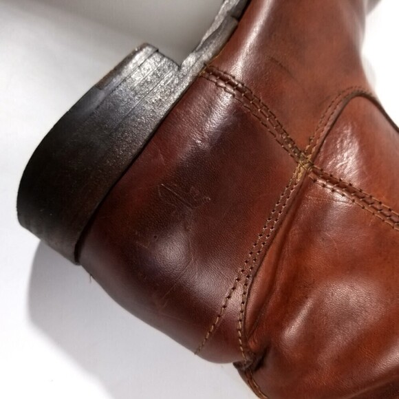 FRYE Melissa Whiskey Leather Button Lug Tall Boots Western Horse Gir Equestrian - Picture 10 of 12